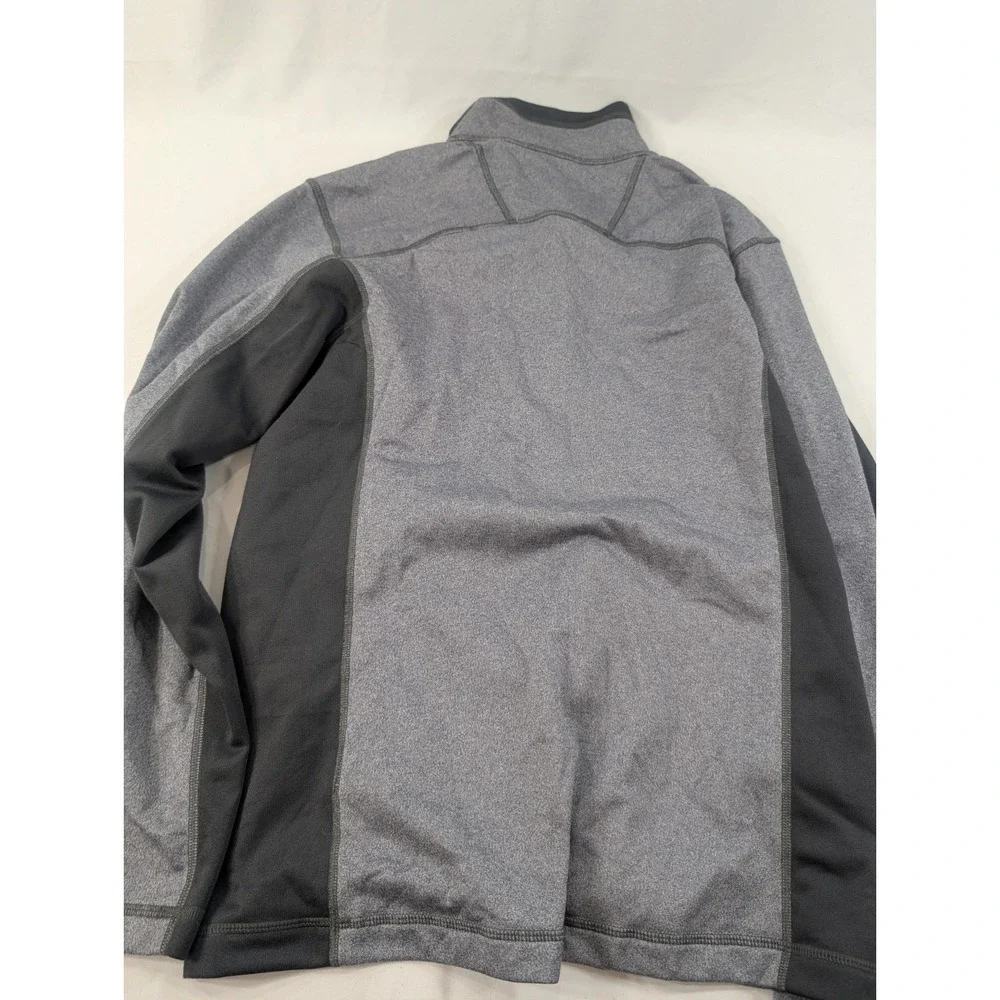 The North Face Mens Outdoor Hiking‎ Gray Volt Green 1/4 Zip Pullover Medium Base